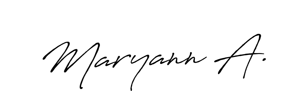 The best way (Antro_Vectra_Bolder) to make a short signature is to pick only two or three words in your name. The name Maryann A. include a total of six letters. For converting this name. Maryann A. signature style 7 images and pictures png