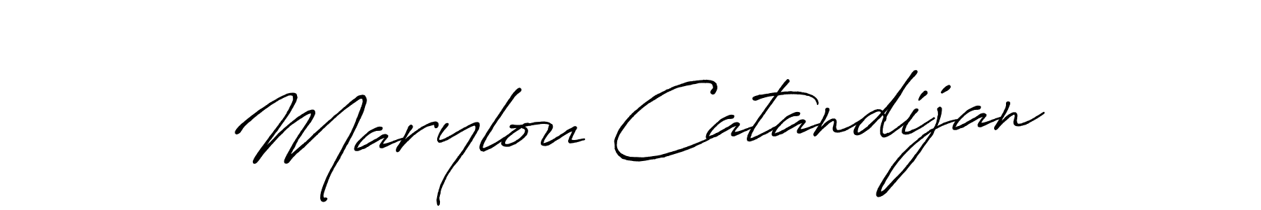 You should practise on your own different ways (Antro_Vectra_Bolder) to write your name (Marylou Catandijan) in signature. don't let someone else do it for you. Marylou Catandijan signature style 7 images and pictures png