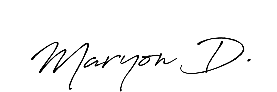 How to make Maryon D. name signature. Use Antro_Vectra_Bolder style for creating short signs online. This is the latest handwritten sign. Maryon D. signature style 7 images and pictures png