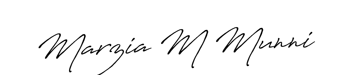 Antro_Vectra_Bolder is a professional signature style that is perfect for those who want to add a touch of class to their signature. It is also a great choice for those who want to make their signature more unique. Get Marzia M Munni name to fancy signature for free. Marzia M Munni signature style 7 images and pictures png