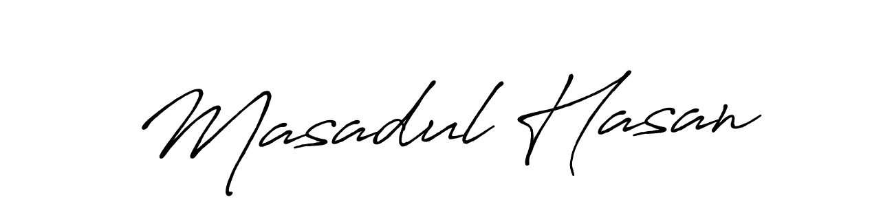 Make a beautiful signature design for name Masadul Hasan. With this signature (Antro_Vectra_Bolder) style, you can create a handwritten signature for free. Masadul Hasan signature style 7 images and pictures png