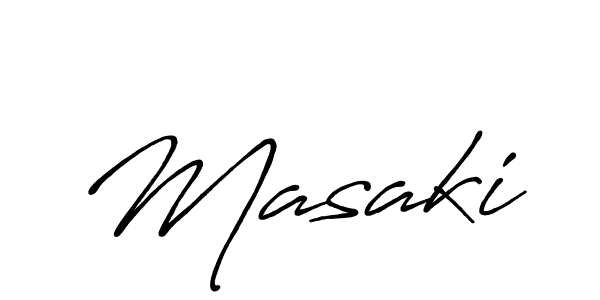 How to make Masaki signature? Antro_Vectra_Bolder is a professional autograph style. Create handwritten signature for Masaki name. Masaki signature style 7 images and pictures png
