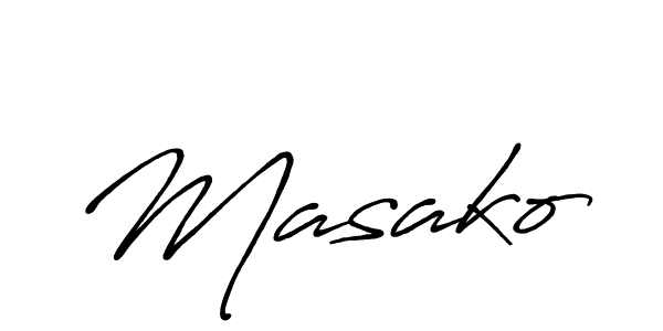 Use a signature maker to create a handwritten signature online. With this signature software, you can design (Antro_Vectra_Bolder) your own signature for name Masako. Masako signature style 7 images and pictures png