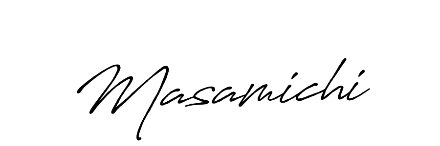 Make a beautiful signature design for name Masamichi. With this signature (Antro_Vectra_Bolder) style, you can create a handwritten signature for free. Masamichi signature style 7 images and pictures png