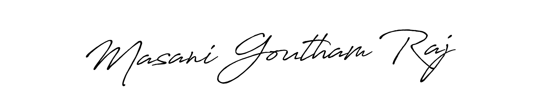 How to make Masani Goutham Raj name signature. Use Antro_Vectra_Bolder style for creating short signs online. This is the latest handwritten sign. Masani Goutham Raj signature style 7 images and pictures png