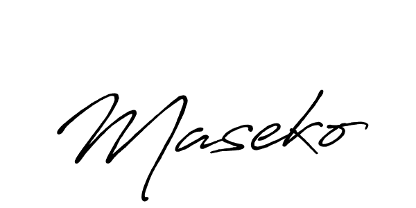 Create a beautiful signature design for name Maseko. With this signature (Antro_Vectra_Bolder) fonts, you can make a handwritten signature for free. Maseko signature style 7 images and pictures png