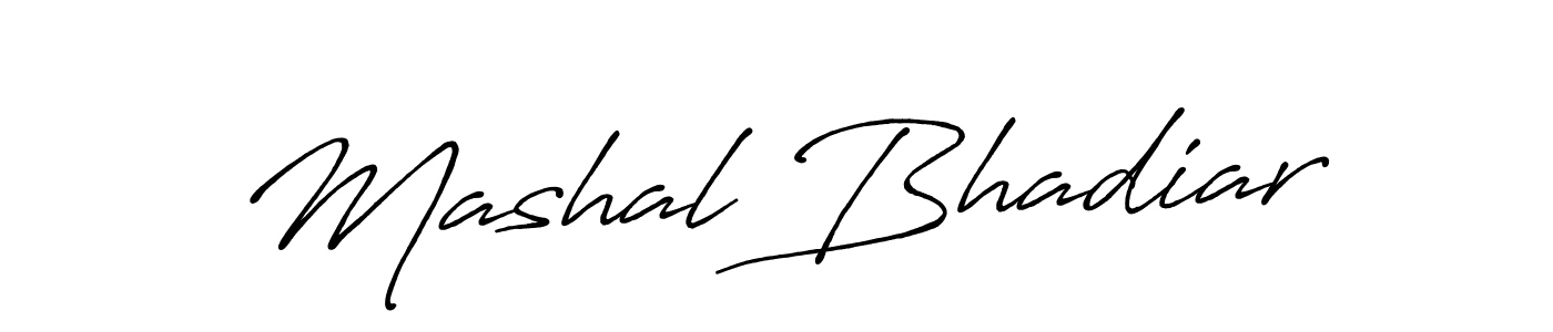 Make a beautiful signature design for name Mashal Bhadiar. With this signature (Antro_Vectra_Bolder) style, you can create a handwritten signature for free. Mashal Bhadiar signature style 7 images and pictures png