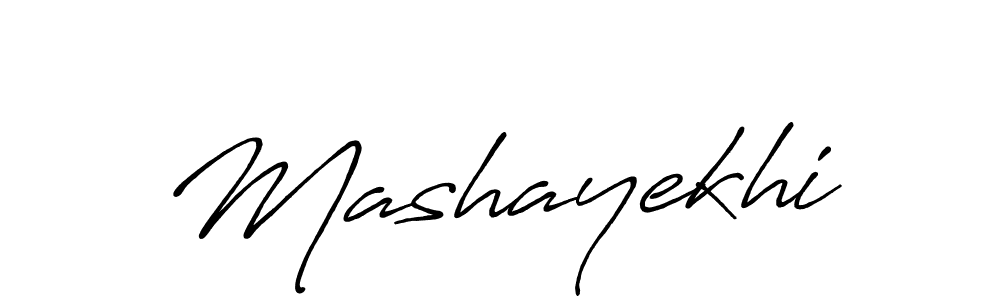 Make a beautiful signature design for name Mashayekhi. With this signature (Antro_Vectra_Bolder) style, you can create a handwritten signature for free. Mashayekhi signature style 7 images and pictures png