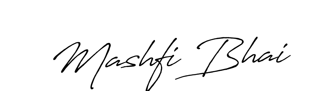 Make a beautiful signature design for name Mashfi Bhai. With this signature (Antro_Vectra_Bolder) style, you can create a handwritten signature for free. Mashfi Bhai signature style 7 images and pictures png