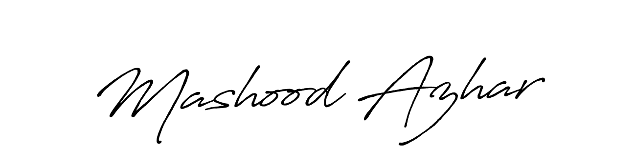 Also we have Mashood Azhar name is the best signature style. Create professional handwritten signature collection using Antro_Vectra_Bolder autograph style. Mashood Azhar signature style 7 images and pictures png