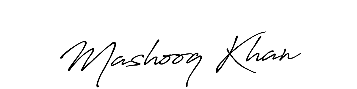 Create a beautiful signature design for name Mashooq Khan. With this signature (Antro_Vectra_Bolder) fonts, you can make a handwritten signature for free. Mashooq Khan signature style 7 images and pictures png