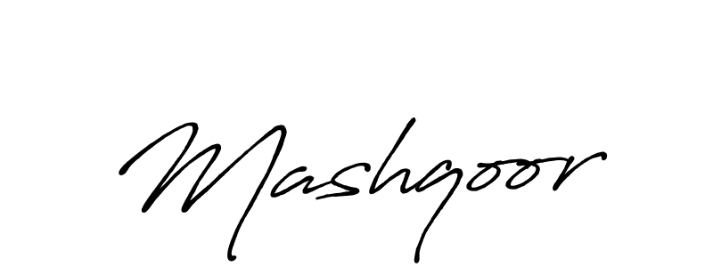 The best way (Antro_Vectra_Bolder) to make a short signature is to pick only two or three words in your name. The name Mashqoor include a total of six letters. For converting this name. Mashqoor signature style 7 images and pictures png