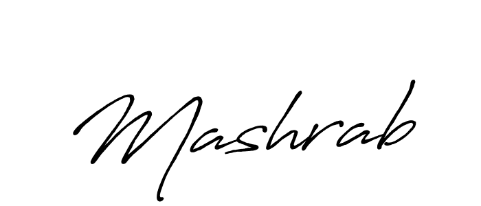 Design your own signature with our free online signature maker. With this signature software, you can create a handwritten (Antro_Vectra_Bolder) signature for name Mashrab. Mashrab signature style 7 images and pictures png