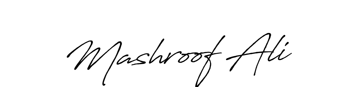 if you are searching for the best signature style for your name Mashroof Ali. so please give up your signature search. here we have designed multiple signature styles  using Antro_Vectra_Bolder. Mashroof Ali signature style 7 images and pictures png