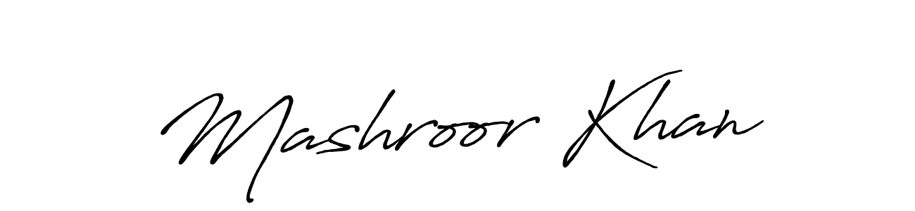 Also we have Mashroor Khan name is the best signature style. Create professional handwritten signature collection using Antro_Vectra_Bolder autograph style. Mashroor Khan signature style 7 images and pictures png