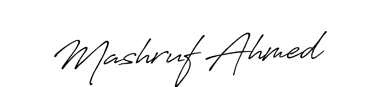 Make a beautiful signature design for name Mashruf Ahmed. Use this online signature maker to create a handwritten signature for free. Mashruf Ahmed signature style 7 images and pictures png