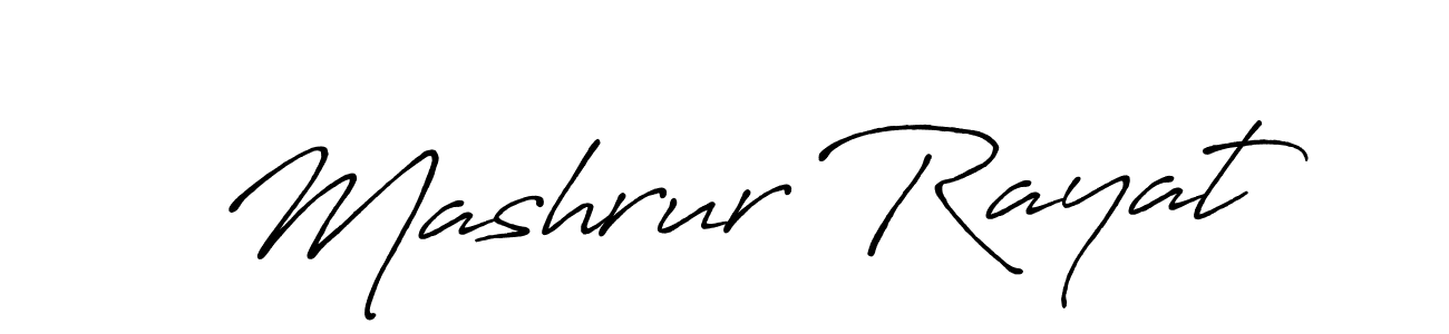 Antro_Vectra_Bolder is a professional signature style that is perfect for those who want to add a touch of class to their signature. It is also a great choice for those who want to make their signature more unique. Get Mashrur Rayat name to fancy signature for free. Mashrur Rayat signature style 7 images and pictures png