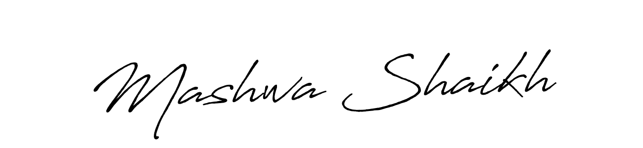 Create a beautiful signature design for name Mashwa Shaikh. With this signature (Antro_Vectra_Bolder) fonts, you can make a handwritten signature for free. Mashwa Shaikh signature style 7 images and pictures png