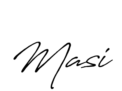 Create a beautiful signature design for name Masi. With this signature (Antro_Vectra_Bolder) fonts, you can make a handwritten signature for free. Masi signature style 7 images and pictures png