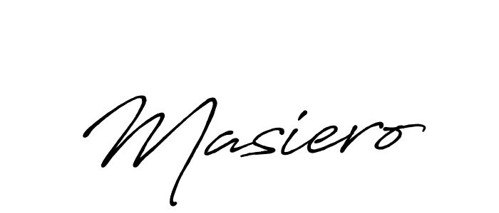 How to make Masiero name signature. Use Antro_Vectra_Bolder style for creating short signs online. This is the latest handwritten sign. Masiero signature style 7 images and pictures png