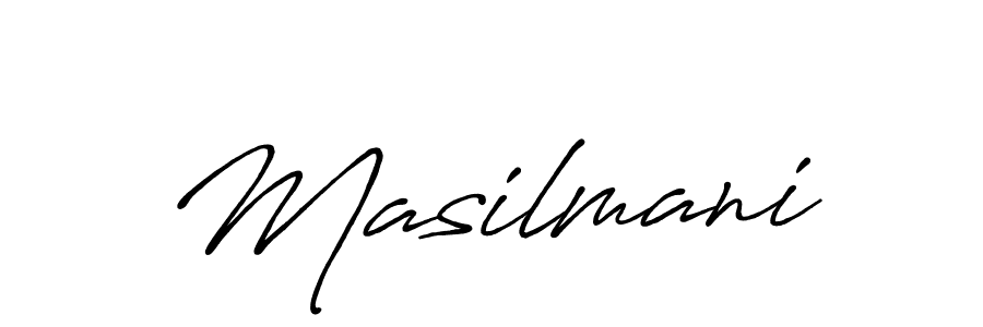 Use a signature maker to create a handwritten signature online. With this signature software, you can design (Antro_Vectra_Bolder) your own signature for name Masilmani. Masilmani signature style 7 images and pictures png