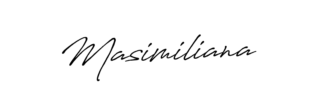 Design your own signature with our free online signature maker. With this signature software, you can create a handwritten (Antro_Vectra_Bolder) signature for name Masimiliana. Masimiliana signature style 7 images and pictures png