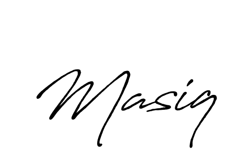 Make a beautiful signature design for name Masiq. With this signature (Antro_Vectra_Bolder) style, you can create a handwritten signature for free. Masiq signature style 7 images and pictures png