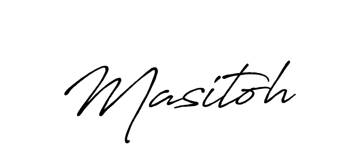 How to make Masitoh signature? Antro_Vectra_Bolder is a professional autograph style. Create handwritten signature for Masitoh name. Masitoh signature style 7 images and pictures png