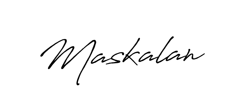 Make a beautiful signature design for name Maskalan. With this signature (Antro_Vectra_Bolder) style, you can create a handwritten signature for free. Maskalan signature style 7 images and pictures png