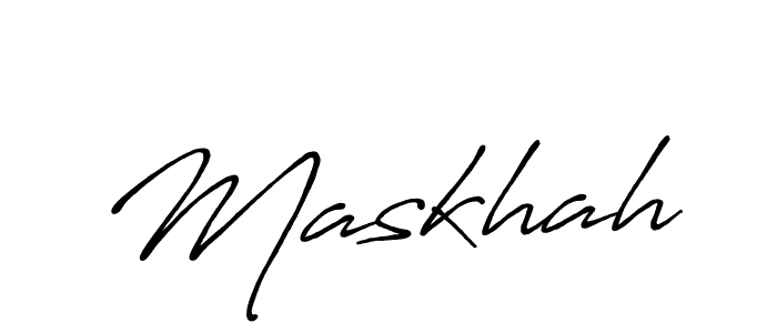 Maskhah stylish signature style. Best Handwritten Sign (Antro_Vectra_Bolder) for my name. Handwritten Signature Collection Ideas for my name Maskhah. Maskhah signature style 7 images and pictures png