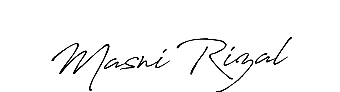 How to make Masni Rizal name signature. Use Antro_Vectra_Bolder style for creating short signs online. This is the latest handwritten sign. Masni Rizal signature style 7 images and pictures png