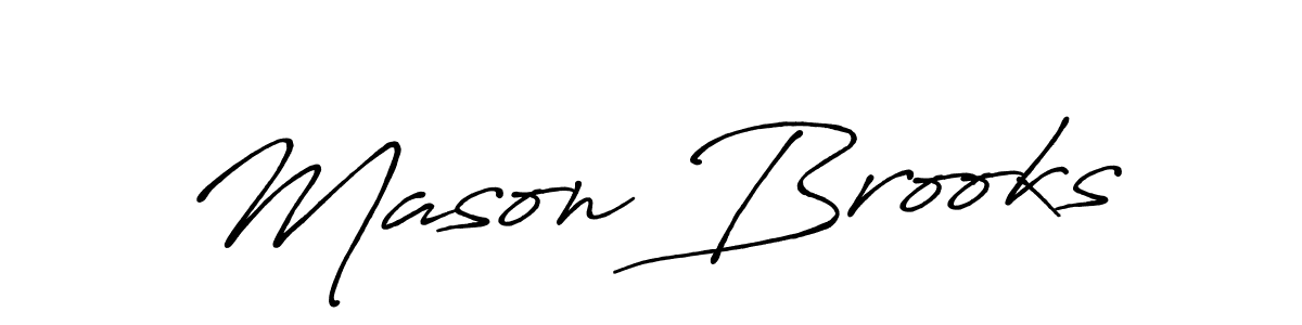 Use a signature maker to create a handwritten signature online. With this signature software, you can design (Antro_Vectra_Bolder) your own signature for name Mason Brooks. Mason Brooks signature style 7 images and pictures png