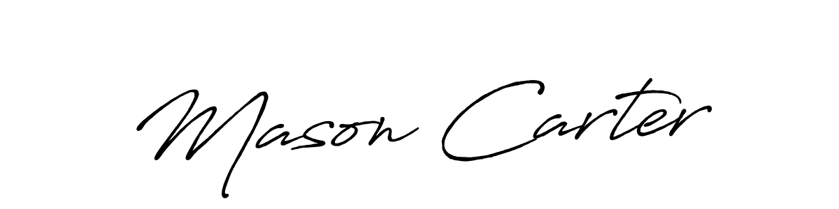 Make a beautiful signature design for name Mason Carter. With this signature (Antro_Vectra_Bolder) style, you can create a handwritten signature for free. Mason Carter signature style 7 images and pictures png