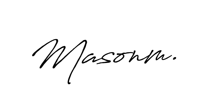 The best way (Antro_Vectra_Bolder) to make a short signature is to pick only two or three words in your name. The name Masonm. include a total of six letters. For converting this name. Masonm. signature style 7 images and pictures png