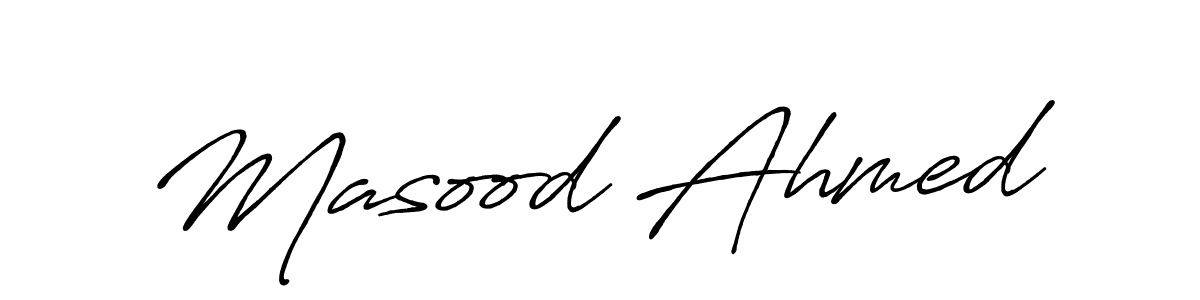 Masood Ahmed stylish signature style. Best Handwritten Sign (Antro_Vectra_Bolder) for my name. Handwritten Signature Collection Ideas for my name Masood Ahmed. Masood Ahmed signature style 7 images and pictures png