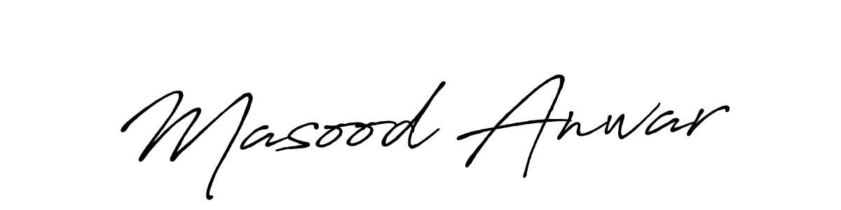 Also we have Masood Anwar name is the best signature style. Create professional handwritten signature collection using Antro_Vectra_Bolder autograph style. Masood Anwar signature style 7 images and pictures png