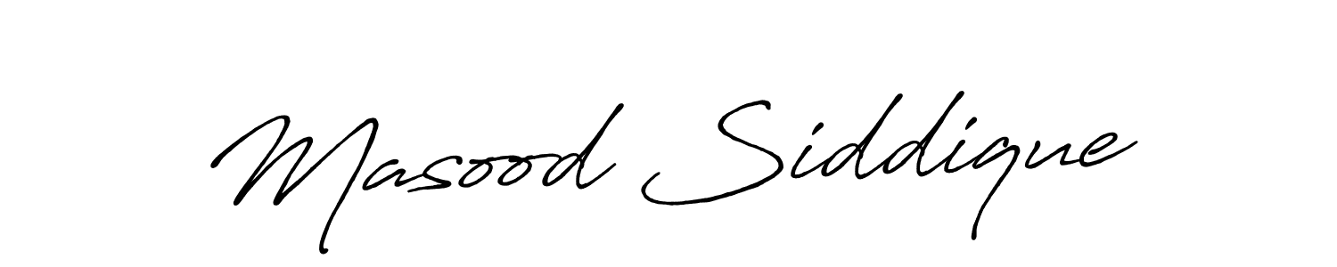 Create a beautiful signature design for name Masood Siddique. With this signature (Antro_Vectra_Bolder) fonts, you can make a handwritten signature for free. Masood Siddique signature style 7 images and pictures png