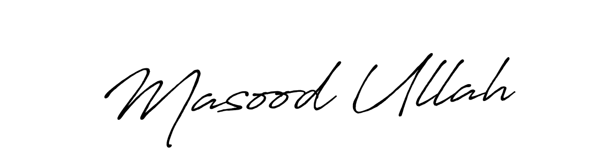 Create a beautiful signature design for name Masood Ullah. With this signature (Antro_Vectra_Bolder) fonts, you can make a handwritten signature for free. Masood Ullah signature style 7 images and pictures png