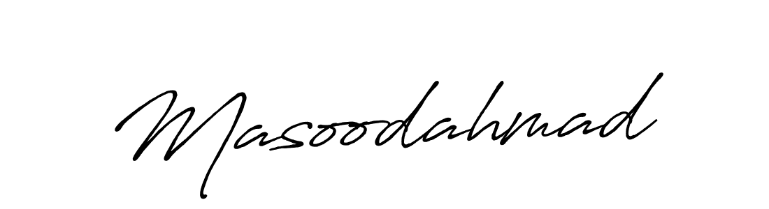 Make a beautiful signature design for name Masoodahmad. With this signature (Antro_Vectra_Bolder) style, you can create a handwritten signature for free. Masoodahmad signature style 7 images and pictures png