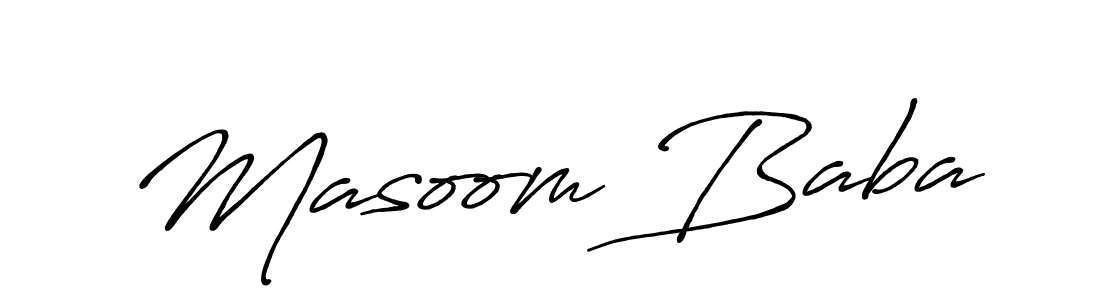 Masoom Baba stylish signature style. Best Handwritten Sign (Antro_Vectra_Bolder) for my name. Handwritten Signature Collection Ideas for my name Masoom Baba. Masoom Baba signature style 7 images and pictures png
