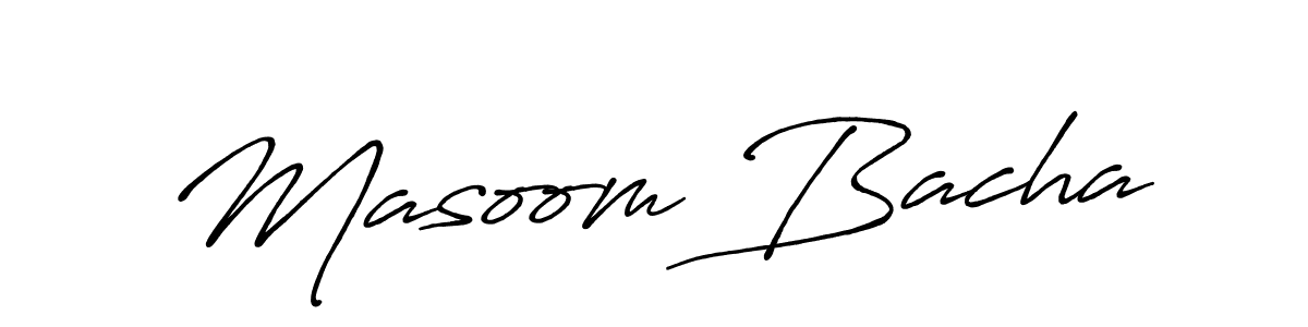 Create a beautiful signature design for name Masoom Bacha. With this signature (Antro_Vectra_Bolder) fonts, you can make a handwritten signature for free. Masoom Bacha signature style 7 images and pictures png