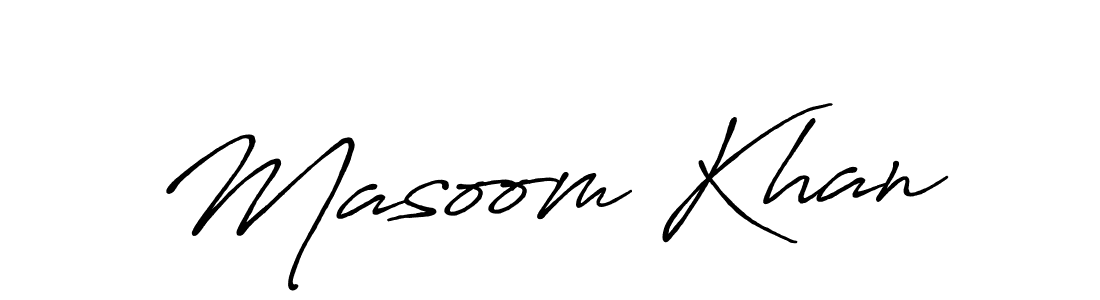 How to make Masoom Khan signature? Antro_Vectra_Bolder is a professional autograph style. Create handwritten signature for Masoom Khan name. Masoom Khan signature style 7 images and pictures png