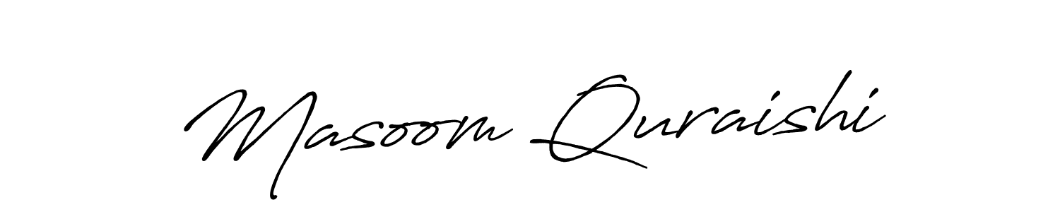 How to make Masoom Quraishi signature? Antro_Vectra_Bolder is a professional autograph style. Create handwritten signature for Masoom Quraishi name. Masoom Quraishi signature style 7 images and pictures png