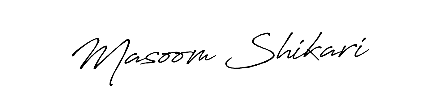 Also we have Masoom Shikari name is the best signature style. Create professional handwritten signature collection using Antro_Vectra_Bolder autograph style. Masoom Shikari signature style 7 images and pictures png
