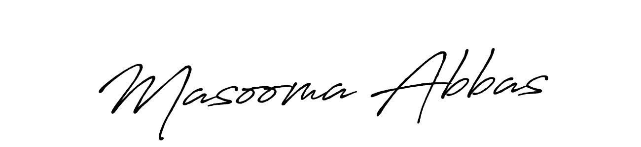 Create a beautiful signature design for name Masooma Abbas. With this signature (Antro_Vectra_Bolder) fonts, you can make a handwritten signature for free. Masooma Abbas signature style 7 images and pictures png