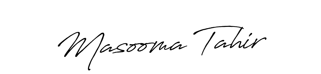 Create a beautiful signature design for name Masooma Tahir. With this signature (Antro_Vectra_Bolder) fonts, you can make a handwritten signature for free. Masooma Tahir signature style 7 images and pictures png