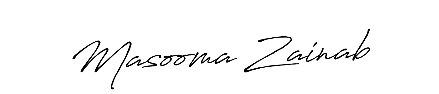 Design your own signature with our free online signature maker. With this signature software, you can create a handwritten (Antro_Vectra_Bolder) signature for name Masooma Zainab. Masooma Zainab signature style 7 images and pictures png