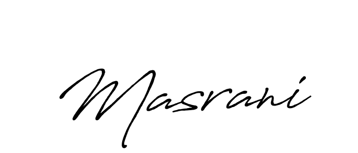 Masrani stylish signature style. Best Handwritten Sign (Antro_Vectra_Bolder) for my name. Handwritten Signature Collection Ideas for my name Masrani. Masrani signature style 7 images and pictures png