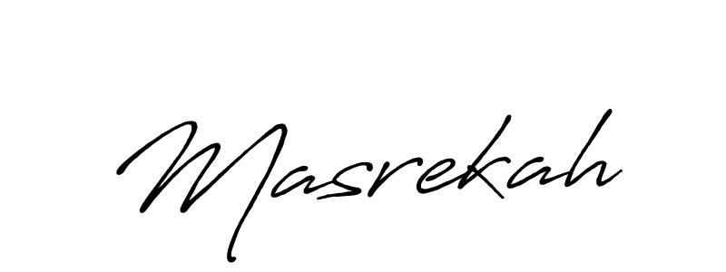 Create a beautiful signature design for name Masrekah. With this signature (Antro_Vectra_Bolder) fonts, you can make a handwritten signature for free. Masrekah signature style 7 images and pictures png