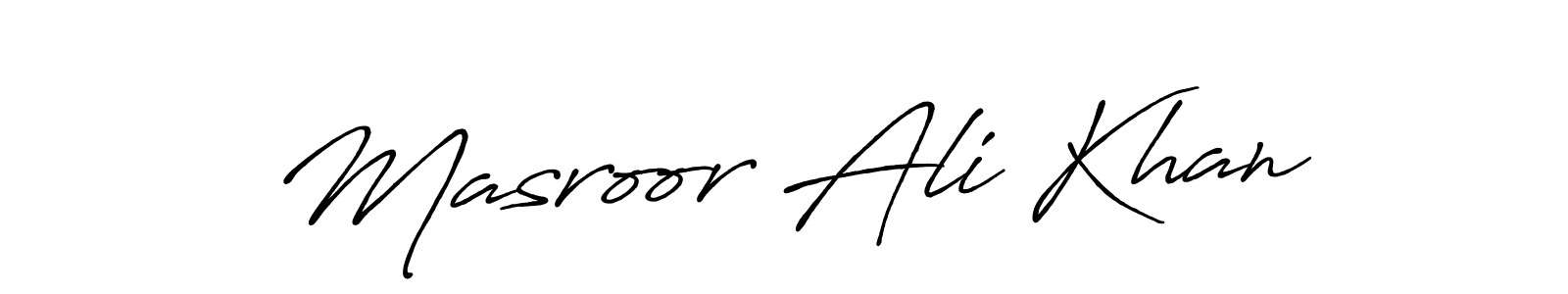Masroor Ali Khan stylish signature style. Best Handwritten Sign (Antro_Vectra_Bolder) for my name. Handwritten Signature Collection Ideas for my name Masroor Ali Khan. Masroor Ali Khan signature style 7 images and pictures png
